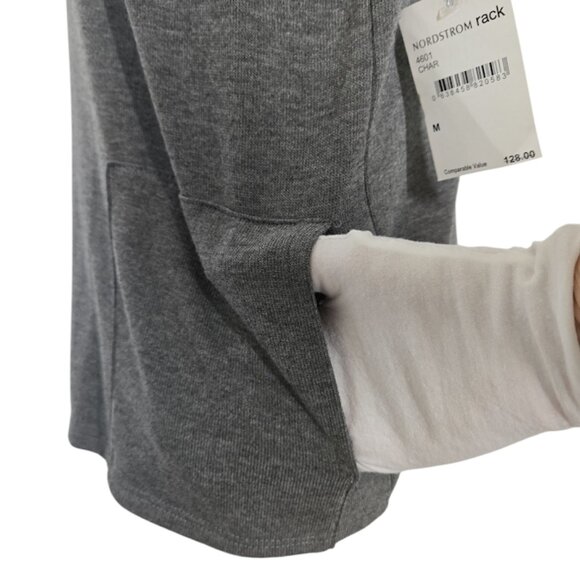 GO COUTURE Women’s Medium Gray Short Sleeve Knit Top Soft  NWT - Picture 4 of 11